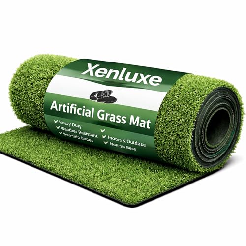 Image of 35mm Artificial Green Grass Mat PP & PE Material | Thick Synthetic Lawn Turf Carpet for Balcony, Terrace, Garden & Outdoor Flooring - Size- 2x10 feet /60x300 cm /24x120 in