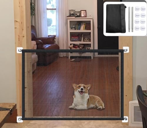 Ausziehbares Treppenschutzgitter 75-120cm ohne Bohren - Universelles Türschutzgitter für Hunde, Katzen - Sicherheitsgitter für Treppen, Flure