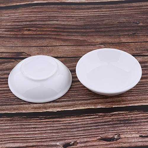 Fityle 2 Pack White Professional Round Ceramic Dish Tray Bowl Lid For Electric Oil Aromatherapy Burner Warmer Fragrance Scent Diffuser(3.8 inch)