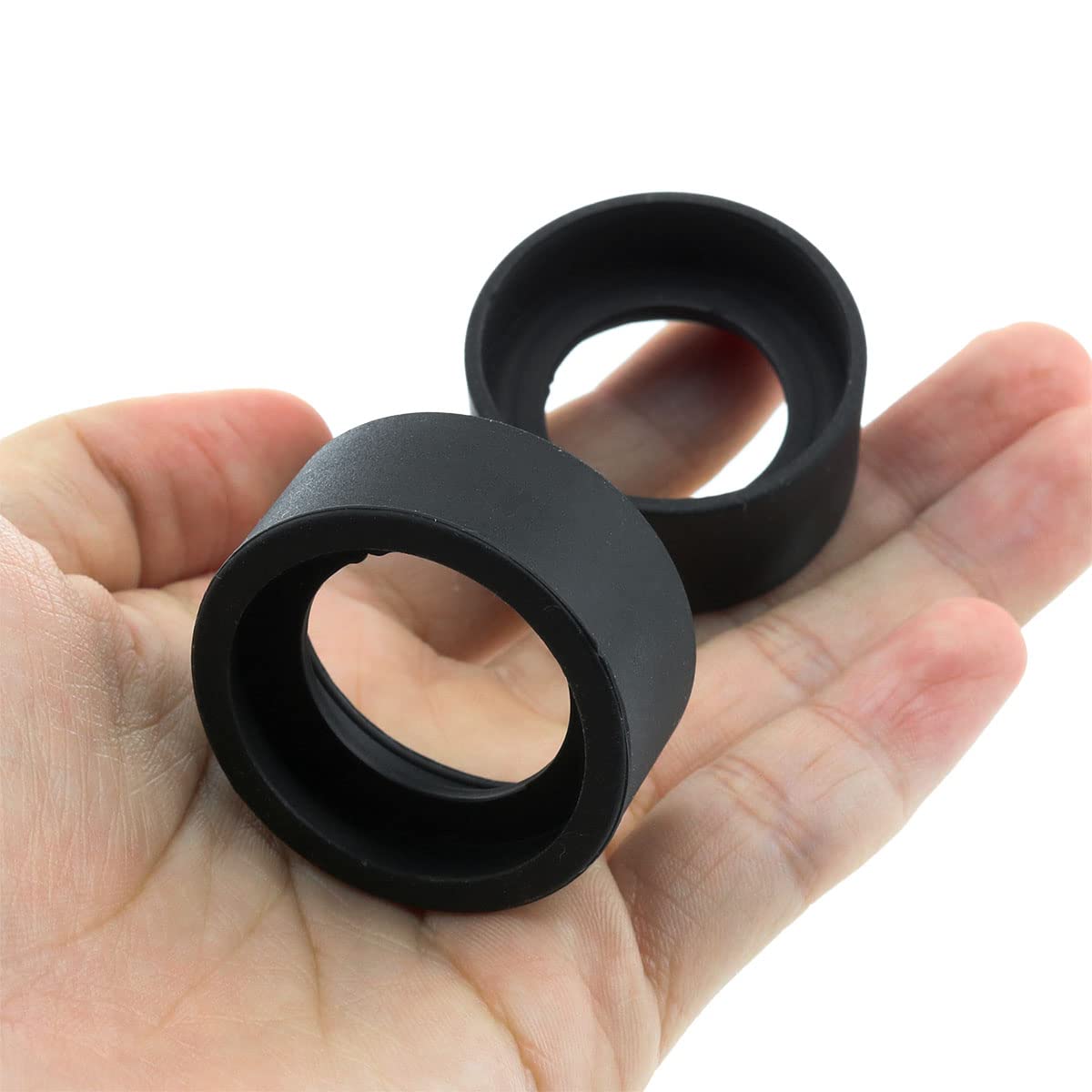 AYLIFU 2 piezas de 36 mm de diámetro negro binocular ocular de goma para un microscopio estéreo de 32 a 36 mm (ángulo plano)