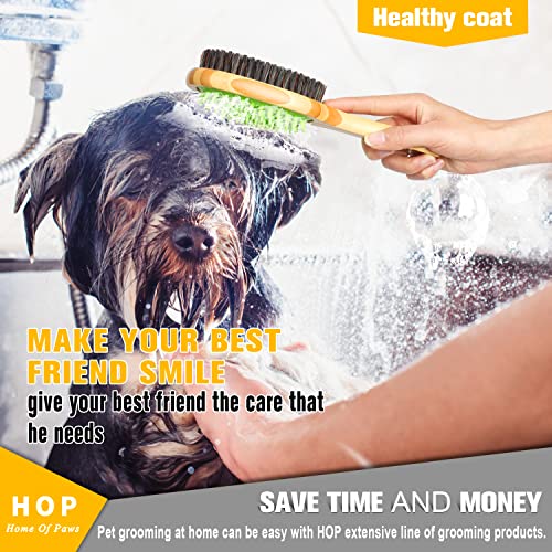Hop Short Hair Dog Brush Pet Brushing Grooming Comb For Short Hair Coats Detangling And Shedding Coat Hair Remover Two Sided Removing Dirt & Loose Hair Home Of Paws #TOP3