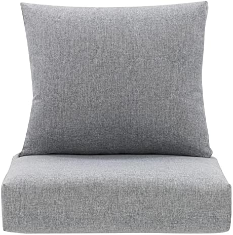 CorLiving Juego de cojines de patio de repuesto para silla individual - Tela gris