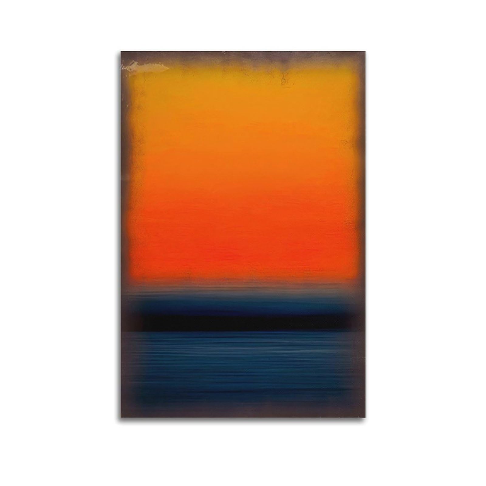 SJWINER Blue Black Orange By Mark Rothko Art Print Poster Poster Wall Art Aesthetic Cover Poster Design Painting for Living Room Bed Room 20x30inch(50x75cm) Unframe-style
