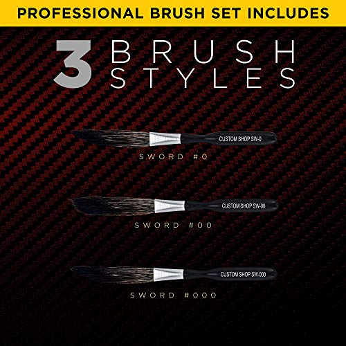 Image of Custom Shop SW Sword Pinstriping Brush 3 Size Kit (#0, 00, 000)