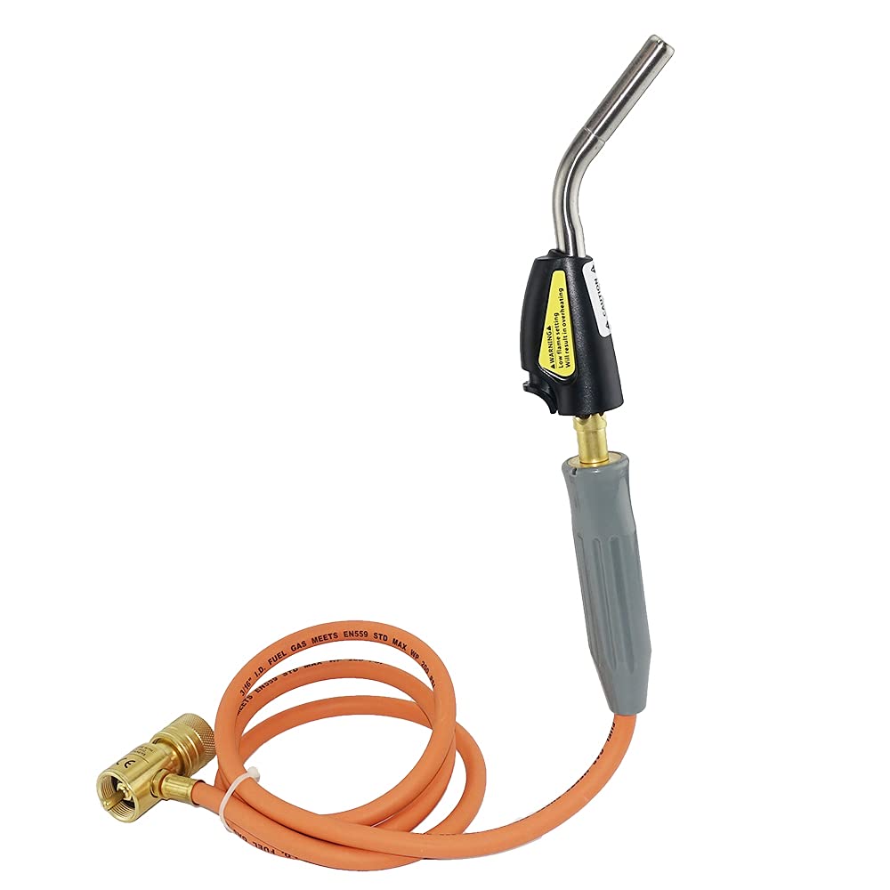 Professional MAPP Gas Torch Brazing Torch of MAPP/Propane Gas 1.5m Hose for Brazing Soldering Welding Heating Application can also be used for BBQ HVAC Plumbing (Tywel-1S60)