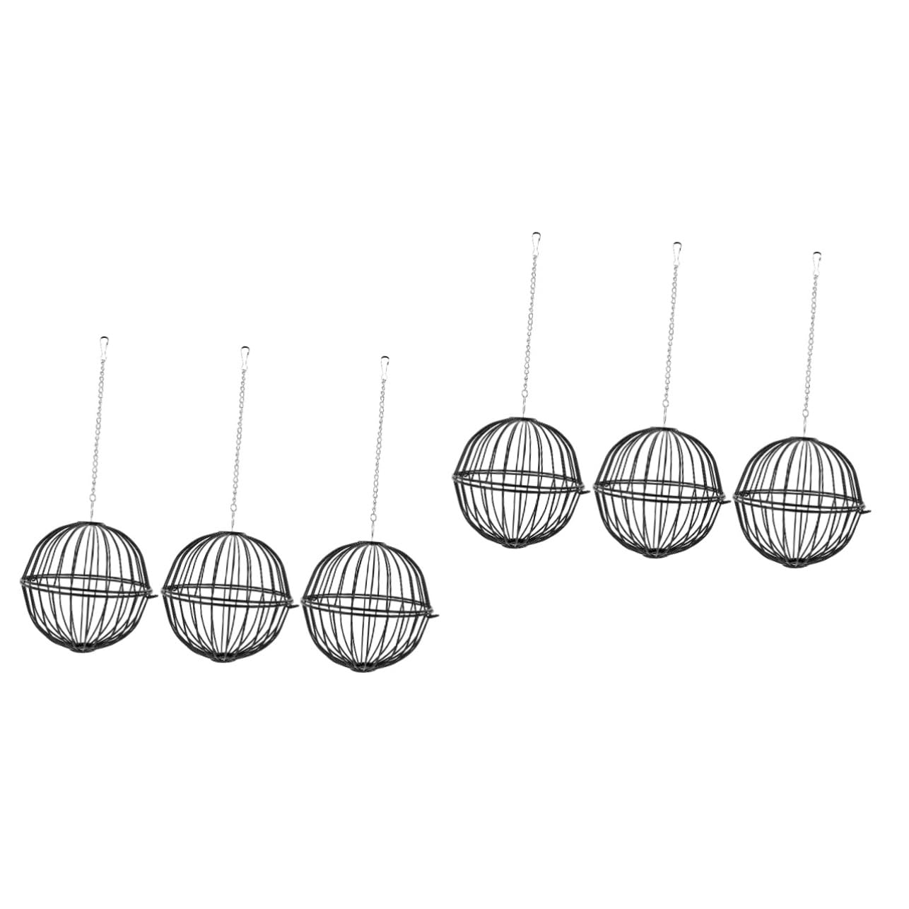 Milisten 2 Ensembles Nourrir Les Balles du Lanceur Râtelier À Foin Cage Boule De Foin pour Petits Animaux Foins Grille d'alimentation Auto Boule De Foin De Lapin Le Fer Black 3 Pièces * 2