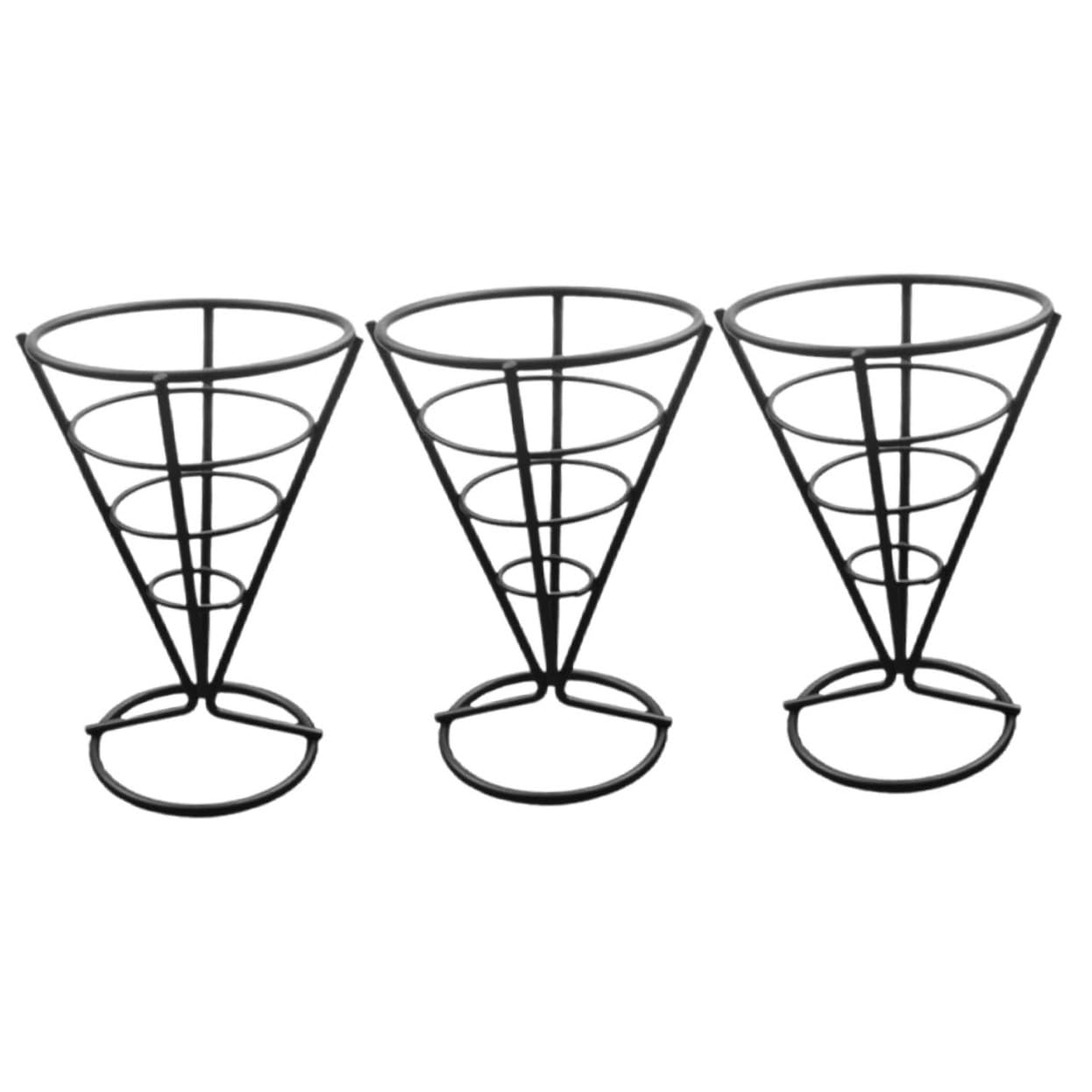 MOLUCKFU Metal Storage Basket French Fries Holder Cone French Fries Stand Snack Basket