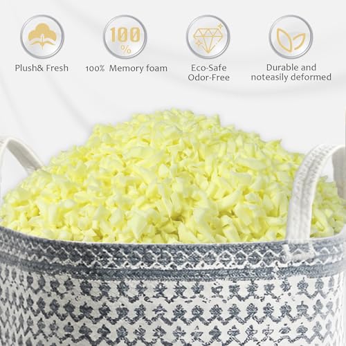 Jecqbor Bean Bag Filler: High-Density Ergonomic 5lbs Shredded Memory Foam Filling with Vacuum-Packed DIY Stuffing for Dog Beds, Punching Pillows & Kids Bean Bag Chair Refills