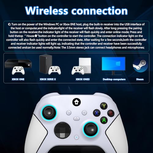 Yuyiu Upgraded Wireless Controller With 7 Colors Rgb Light For Xbox Controller, Xbox One Series X|S,Consoles,Steam Pc Windows, Dual Vibration/Turbo/Programmable thumb #5