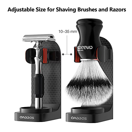 Anbbas Faux Badger Hair Shaving Brush and Bowl with Black ABS Wall Mounted Shaving Stand Holders for Soap Bowl and Brush,100g Soap Bar 5IN1 Shaving Set for Men Close Shave Kit - Thumbnail 5