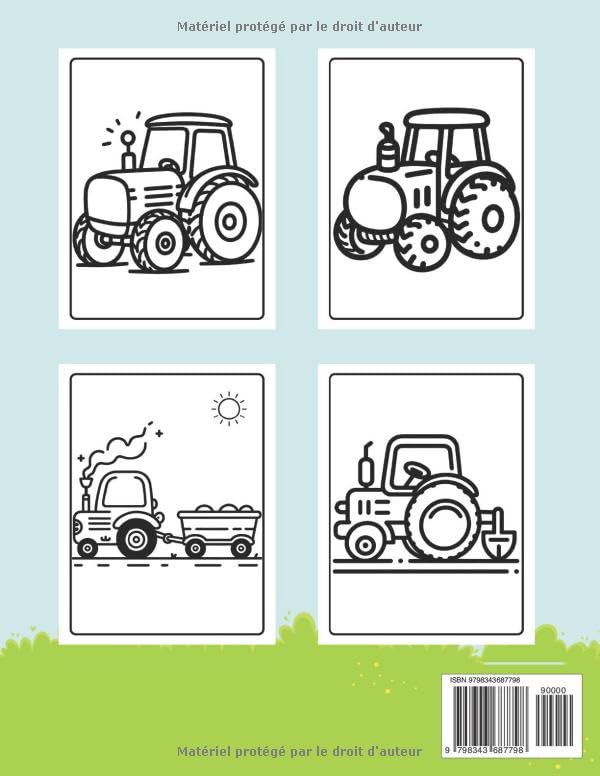 Image secondaire de Livre de Coloriage Tracteurs pour Enfants - Amusement Agricole