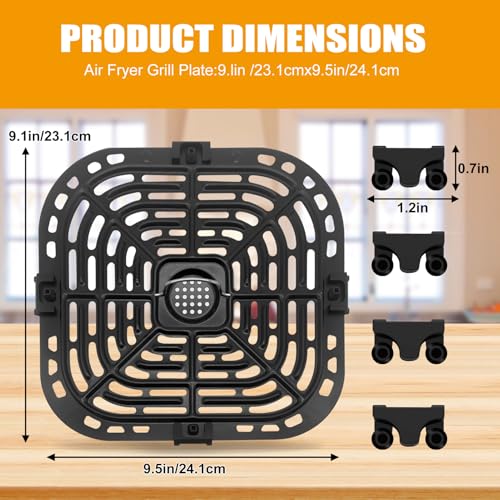 Air Fryer Grill Pan for Instant Pot Vortex Plus 5.7L Air Fryer, Air Fryer Accessories Replacement Tray Rack Parts Grill Plate Crisper Plate, Dishwasher Safe Air Fryer Grill Pan for Instant Pot Vortex Plus 5.7L Air Fryer, Air Fryer Accessories Replacement Tray Rack Parts Grill Plate Crisper Plate, Dishwasher Safe