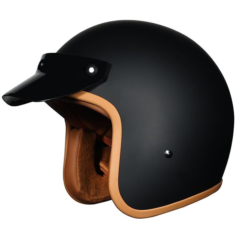 Casque moto jet vintage homologué pour homme femme scooter cruiser M