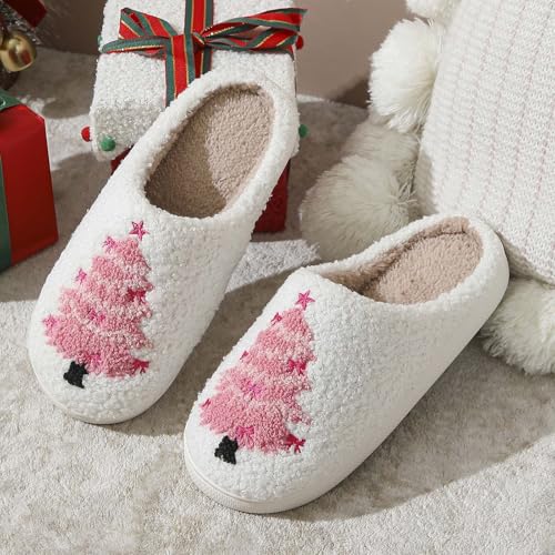 House Slippers for Women Warm Plush Non Slip Wear Resistant Home Slippers Cozy Embroidery Couples Winter House Shoes2