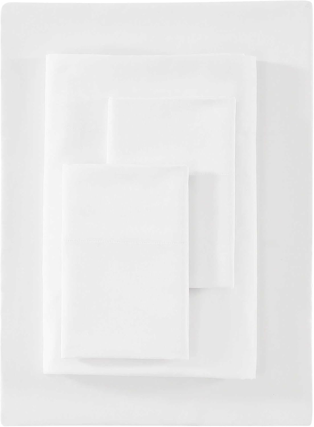 Vera Wang - Queen Size Sheets Set, Smooth & Silky 1000 Thread Count Sateen with Deep Pockets, Medium Weight for Year Round Comfort, 4 Piece Bedding with Matching Fitted Sheet & Pillowcases (White)