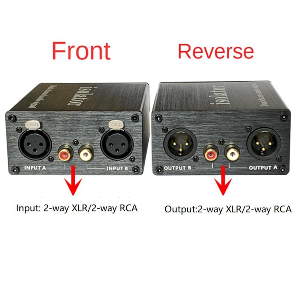 Aislador de Ruido de Audio XLR-2R XLR RCA para Eliminar el Aislador de Transformador Antiinterferencias de Sonido de Corriente de ComúN