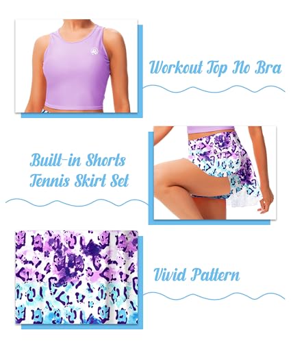 AOBUTE Women's High Waisted Swim Skirt with Built-in Shorts Flowy Side Split Swimsuit Tankini Bottoms with Pockets4