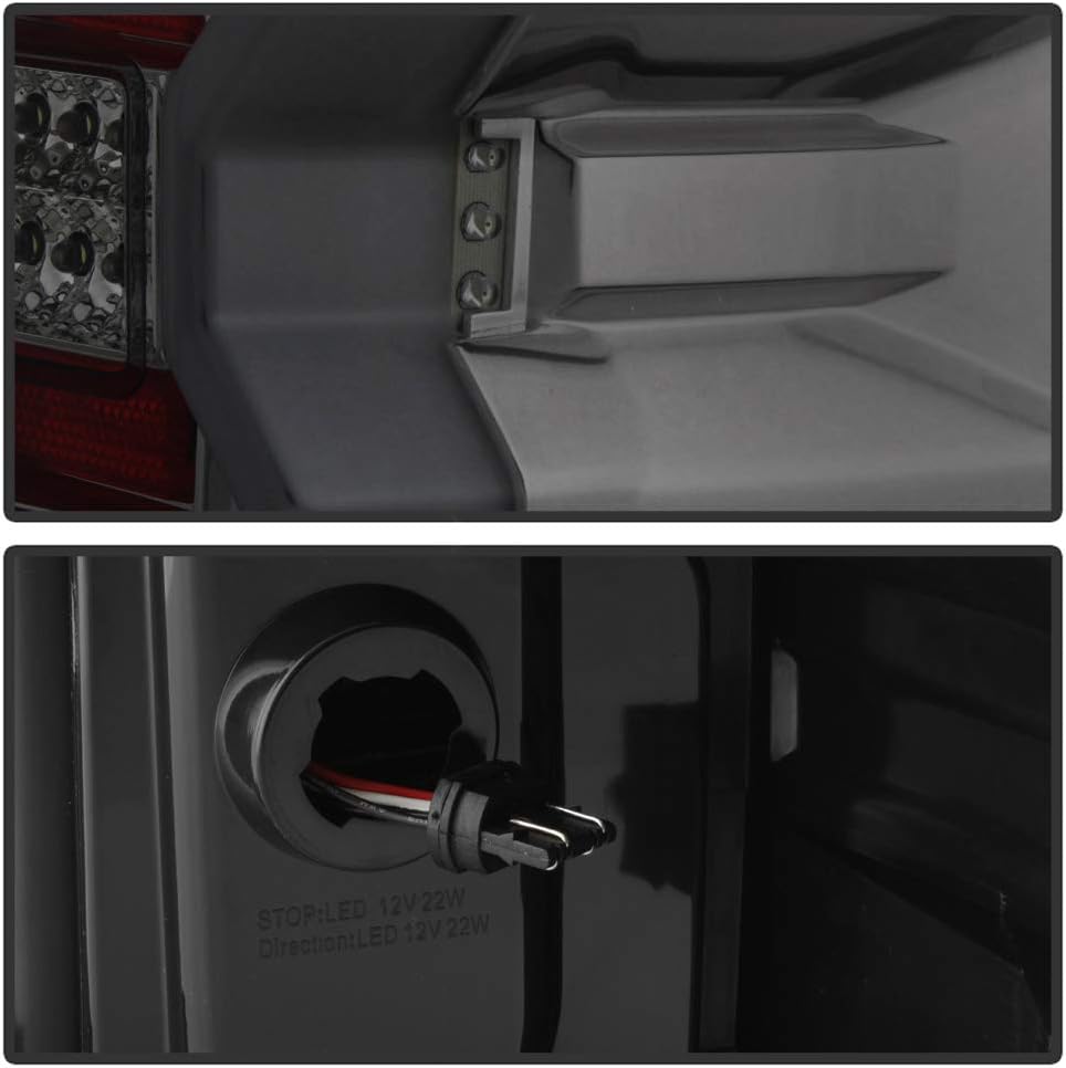 ACANII - For [3D Sequential] 2014-2018 Chevy Silverado LED Tube Tail Lights Brake Lamps SMOKE