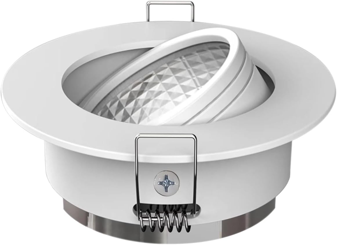 Recessed LED Downlight 85-265V Dimmable 5W COB CRI 80 White Spotlight Lamp Daylight 2 Inch Adjustable Angle Lighting Kits 3000K-6000K Ceiling Lights Pack of 6 with Led Driver (Cold White 6000K)