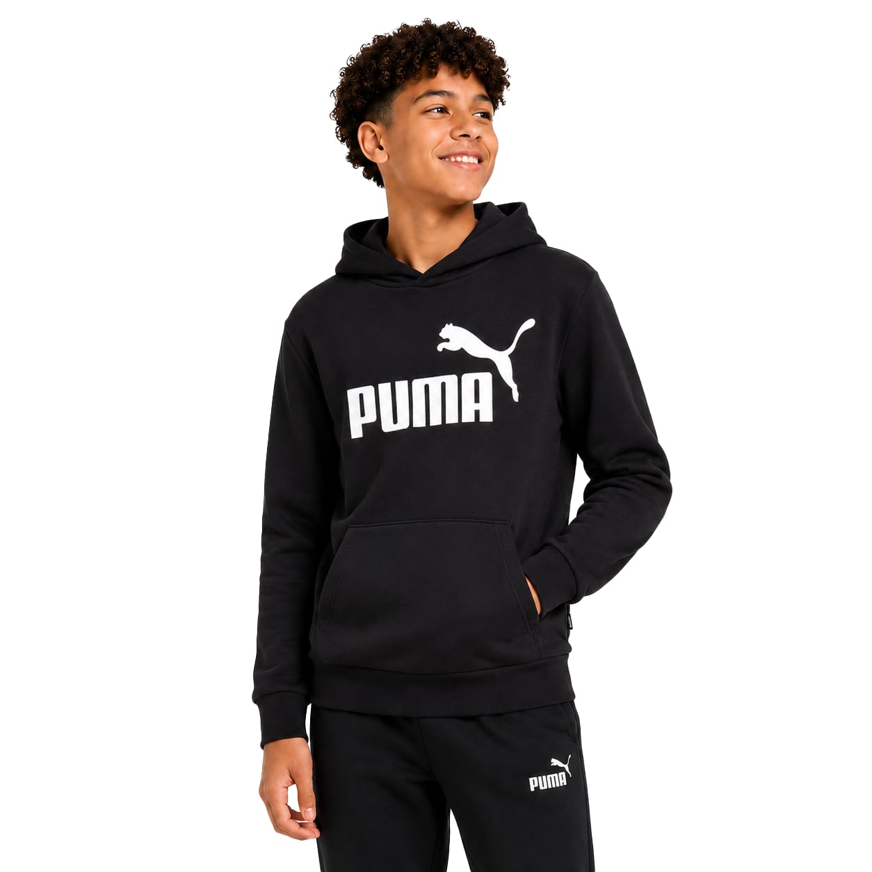 PUMA Chłopięca bluza z kapturem - sportowa bluza polarowa dla chłopców - przytulna miękka bluza dziecięca z grafiką (rozmiary: 8-20)