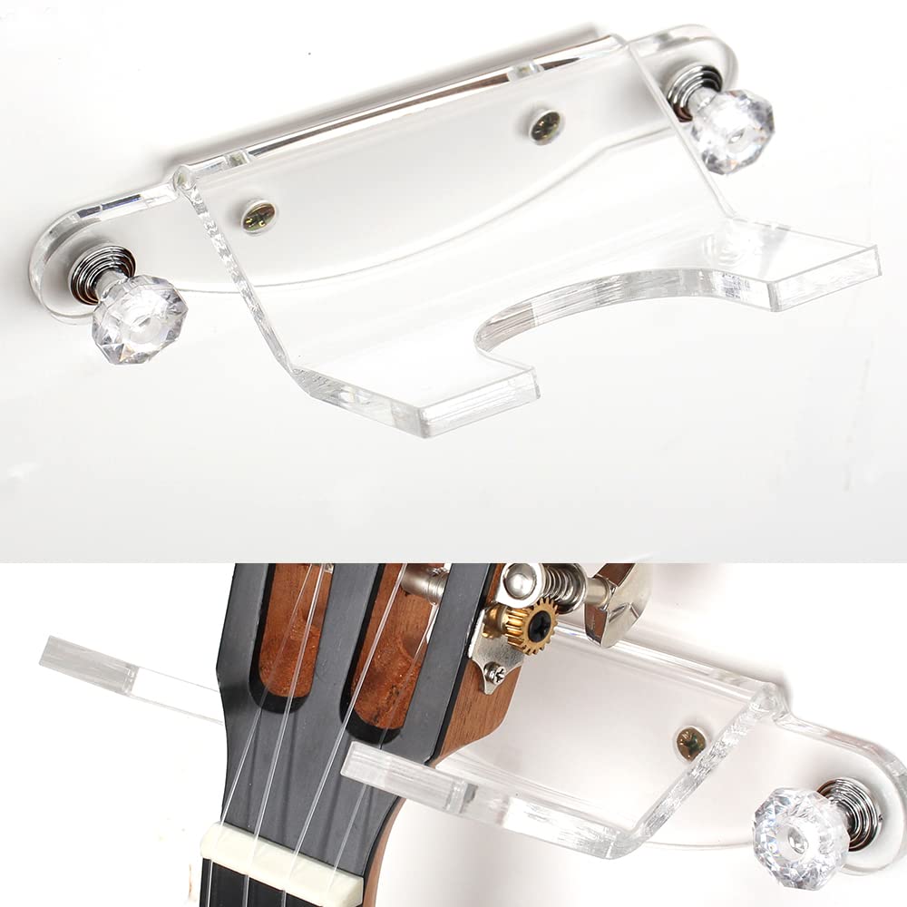 Toyvian Support Mural Guitare Acrylique Transparent - Fixation Facile Pour Guitare Et Ukulélé