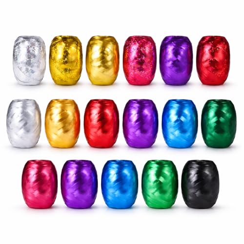 18er Ringelband Set mit bunten Farben je 20 Meter - Geschenkband...