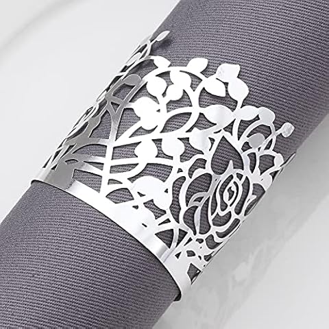 LEKOCH 50pcs Einweg Papier Serviettenringe Weihnachten, Blatt Rebe Serviette Ringe für Tischdekoration Cover