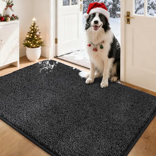 COSY HOMEER Nonslip Door Mats Indoor, 80 x 120cm Washable Dirt Trapper Welcome Front Doormat for Entryway Room Hallway, Absorbent Indoor Fl…