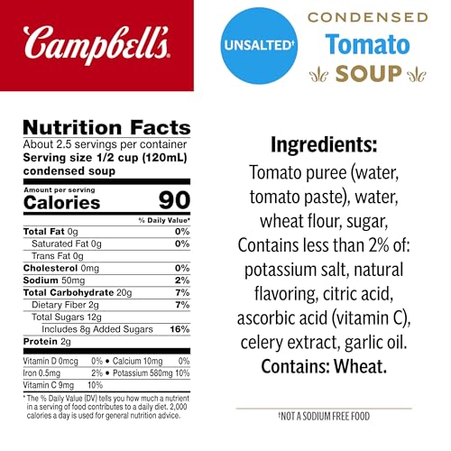Image of Campbell's Condensed Unsalted Tomato Soup, 10.75 oz Can