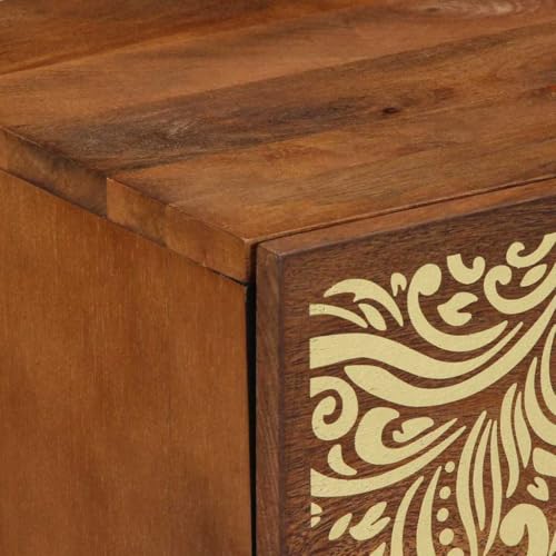 Table de chevet bois de manguier massif 40cm pour optimiser le rangement du lit - 8