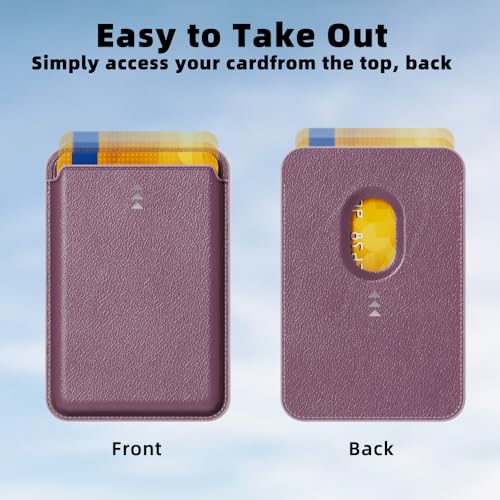 Image of KPNEOL Magnetic Wallet for iPhone, Leather Magnetic Phone Wallet Mag, 3 Card Holder for iPhone 16 /15 /14 /13 /12 Series, Cherry