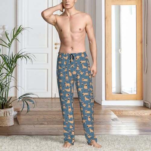 Vosery Mens Pajama Pants Bottoms With Pockets- French Bulldog Yoga Soft Men Lounge Pants, Comfy Mens Pj Pants2