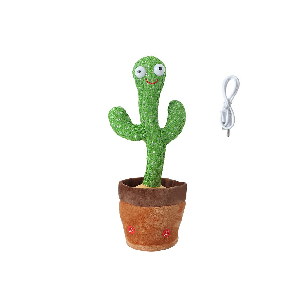 AKOD Chargeable Dancing Cactus Toy - 120 Songs Singing, Talking, Record & Repeating What You say Electric Cactus (Enlish)
