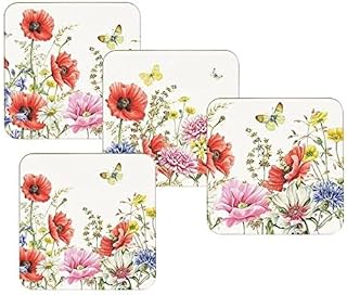 Poppy Garden Set of 4 Floral Coasters designed by Janneke Brinkman