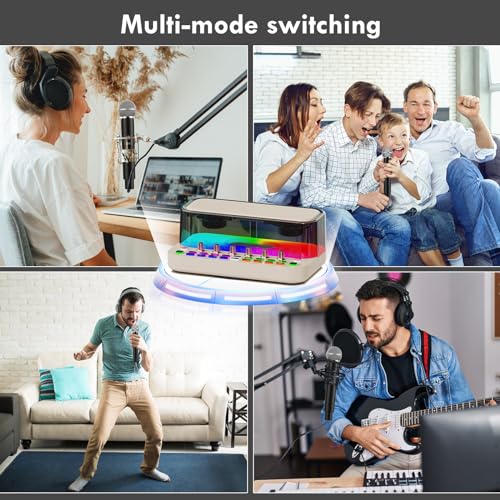 Image of Portable Karaoke Machine with 2 Wireless Microphones, Bluetooth PA System Speaker with EQ Control, Vocal Removal, Noise Reduction, Reverb & Sound Effects, for Singing /Live Streaming /Gaming /Home Party