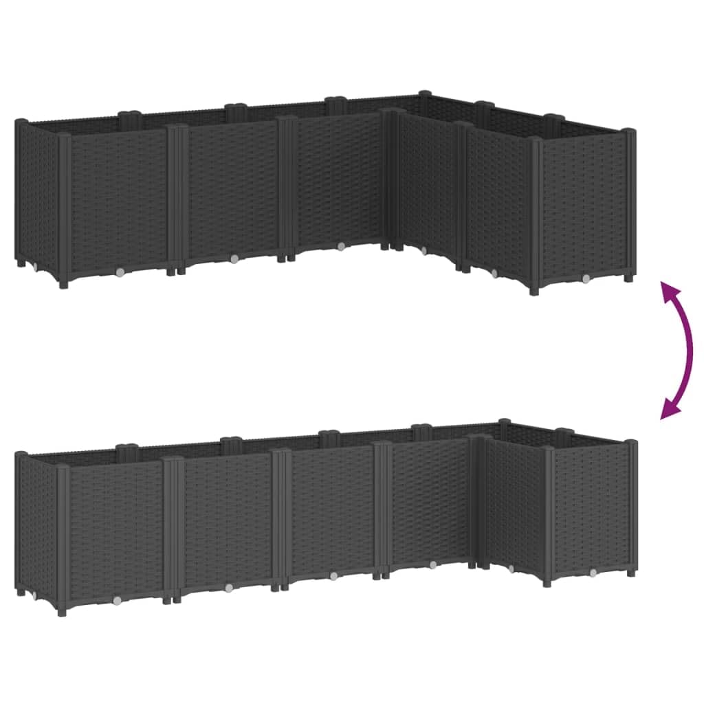 vidaXL Jardinière Noir 160x120x53 cm polypropylène