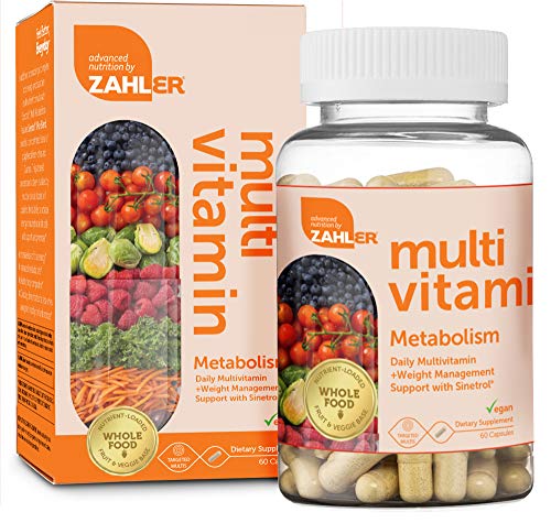 Zahler Multivitamínico Metabolismo, Diario Multivitamínico +Apoyo de Gestión de Peso, Multivitamínico para Mujeres y Hombres con Hierro, Certificado Kosher, 60 Cápsulas