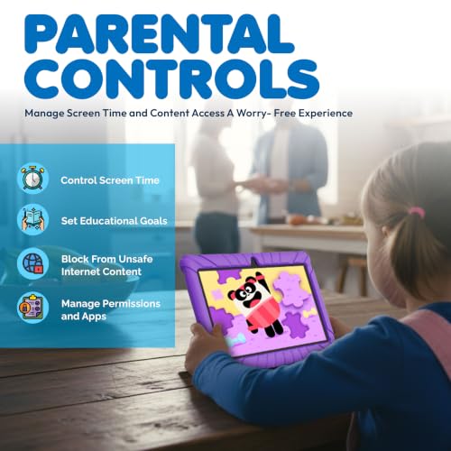 Image of Contixo 7 inch Kids Tablet Bundle, Tablet with Headphones & Sleeve Bag - Purple