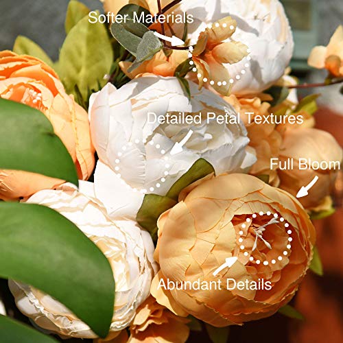 Image of FiveSeasonStuff Vintage Artificial Peonies Silk Flowers and Hydrangeas for Wedding Bridal Home Decor - Beautiful Floral Centerpiece Arrangement Decoration with 2 Bouquets (Summer Breeze)