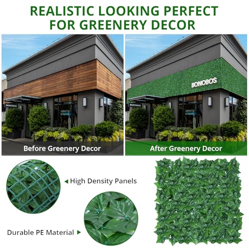 Artificial Ivy Privacy Fence Wall Screen, 40"×120" Greenery Backdrop Ivy with 20 Zip Ties, Hedges Fence Panels for Patio, Balcony, Garden, Backyard Indoor Outdoor Green Wall Decor