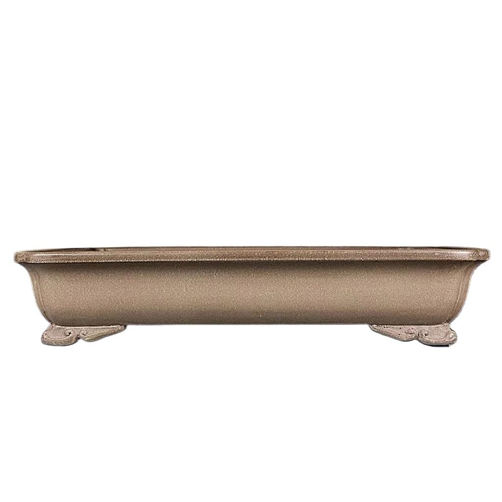 GELASIGE Flower Pots Plant Pots 12in Handmade Rectangular Purple Clay Bonsai Planter Outdoor Flower Pots