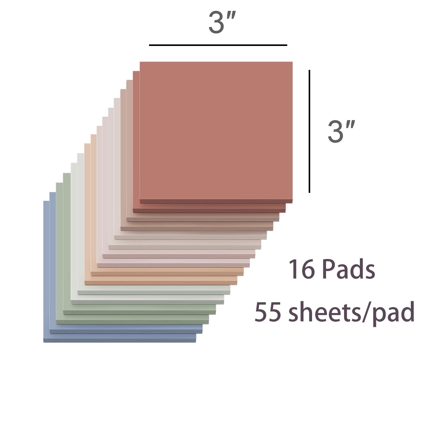 16 Pack Sticky Notes 3x3 Vintage Colors Sticky Pads Recyclable Easy to Stick for Home Office Notebook — view 2