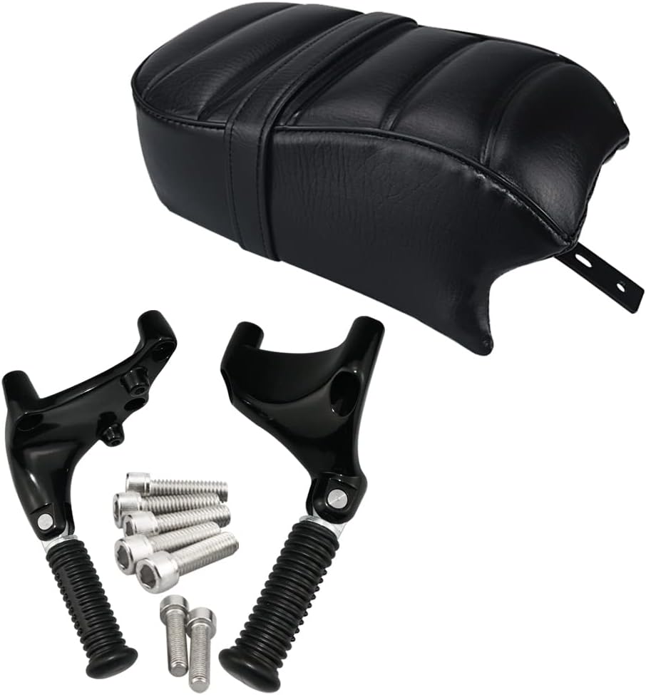 WOWTK Passenger Pillion Seat with Passenger Footpeg Mount Kit fits for Harley 2016-2022 Sportster Iron 883 XL883N Models