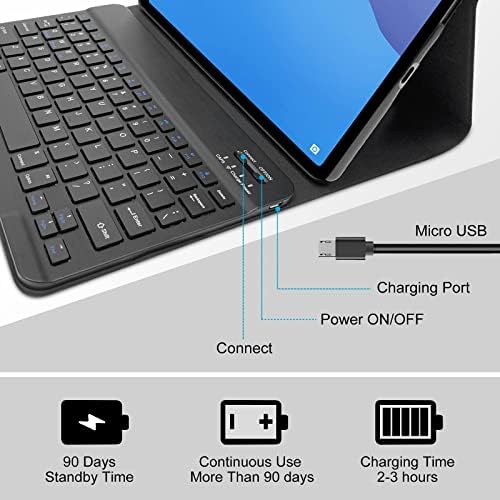 Keyboard Case for Lenovo Tab M10 HD 2nd Gen 10.1 2020 TB-X306F/X306X Protective Cover Case with Detachable Wireless Bluetooth Keyboard for Lenovo Tab M10 HD