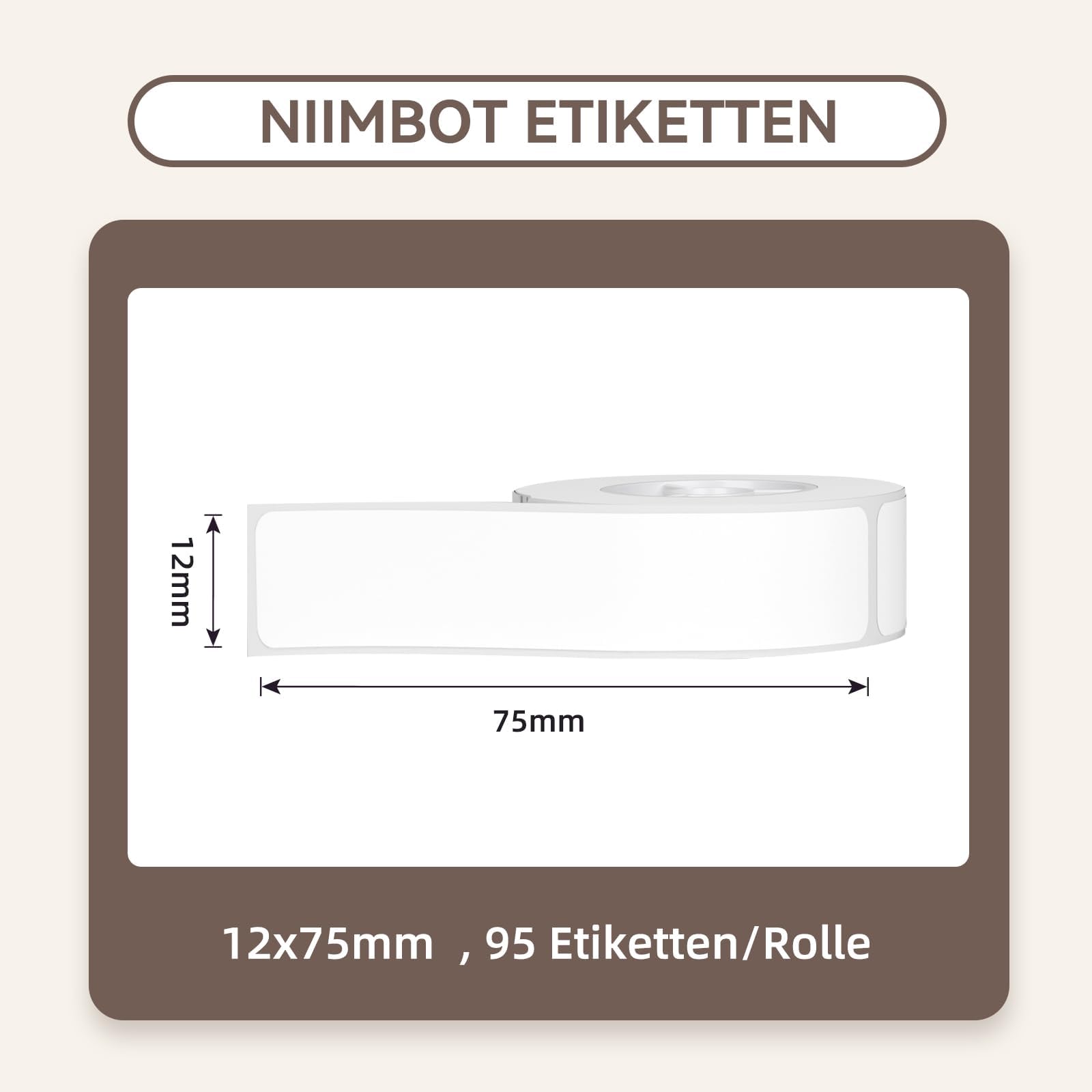 NIIMBOT Thermal Label 3 Rolls Set Home School Office Storage and Organization for NIIMBOT D11 D110 D101 H1S Label Maker (1275WHITE)