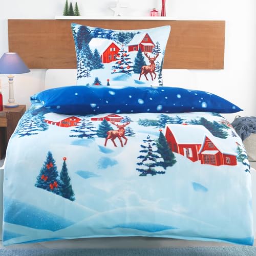 BaSaTex Warme Winter Flausch Bettwäsche 135x200 2tlg Set | 100%...