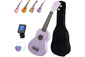 21 Inches Girls Soprano Ukulele for Beginners, With Gig Bag, Kids, Adults, Students