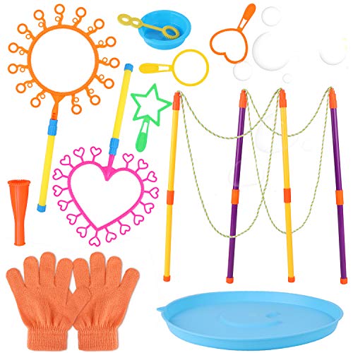 FunPa Pompas de Jabón, 12PCS Set de Varita de Burbujas para niños Creative Bubble Toy Varita de Burbujas Surtido para el Verano