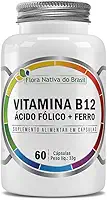 Suplemento de Vitamina B12, Ácido Fólico + Ferro 500mg 60 Capsulas - Flora Nativa