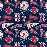 Boston Red Sox Cotton Fabric - MLB Team Logo Cotton Fabric by The Yard, Fat Quarter, Half Yard, 1 Yard, 2 Yard Cuts